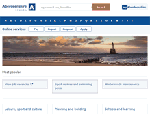 Tablet Screenshot of aberdeenshire.gov.uk